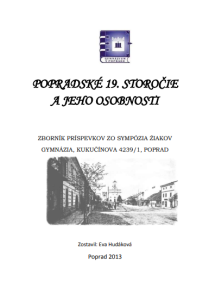 Popradské 19. storočie a jeho osobnosti