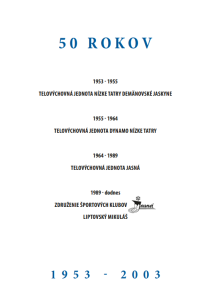 50 rokov TJ Jasná