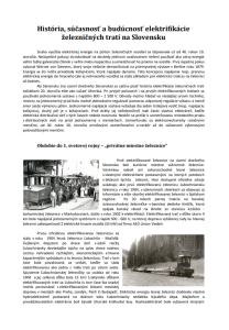 História, súčasnosť a budúcnosť elektrifikácie železničných tratí na Slovensku