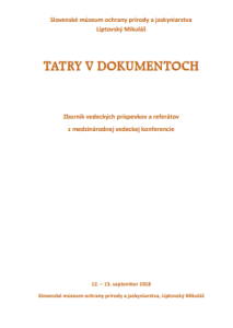Tatry v dokumentoch