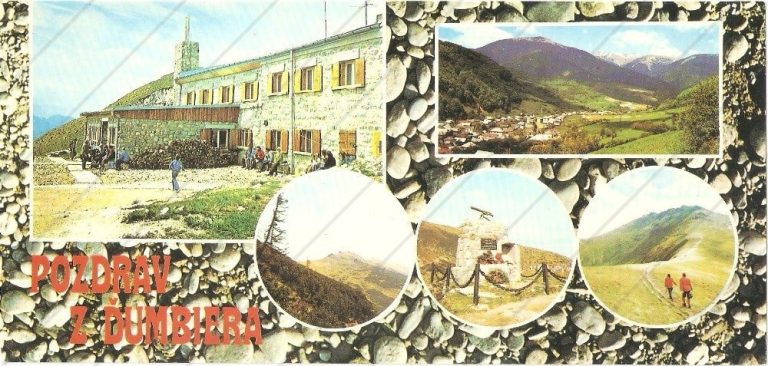 Ďumbier, 1986, s pečiatkou chaty MRŠ, čistá popísaná – Šport Bratislava