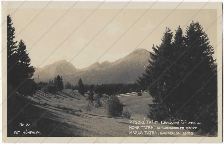 Slavkovský štít (1926; Hunfalvy Albert – Starý Smokovec)