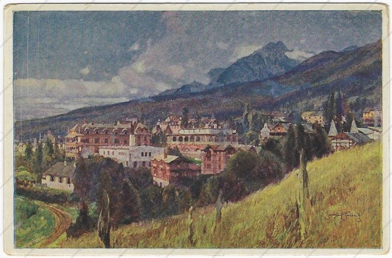 Starý Smokovec (1920) – Krajinarské nakl. umel. pohľad. F. Kocman, Jedovnice, Mor. Kras