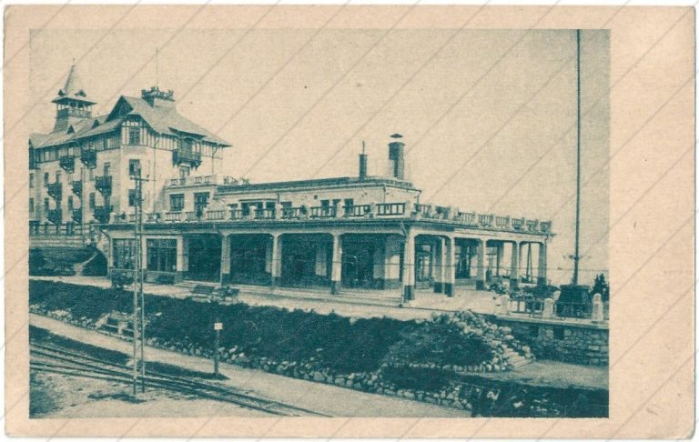 Štrbské pleso, kaviareň Grand-hotelu – Neubert V. a synové – Praha (1920)