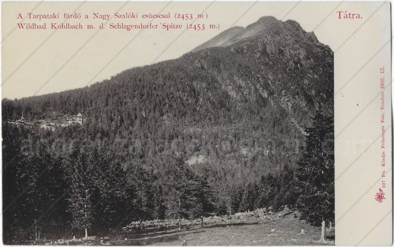 Studenopotocké kúpele a Slavkovský štít (1902; Feitzinger)