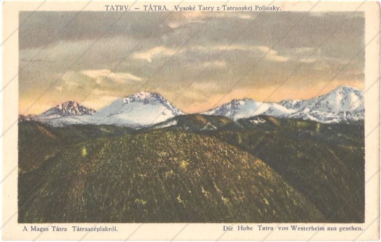 Vysoké Tatry z Tatranskej Polianky (1922) – Földeš Samuel – Prešov, Komárno