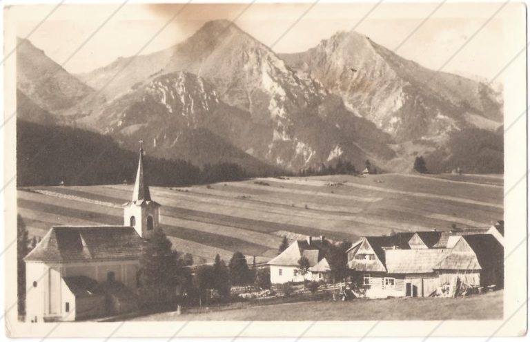 Ždiar, pohľad na Ždiarske Vidly a Havran – Tatran – 1953